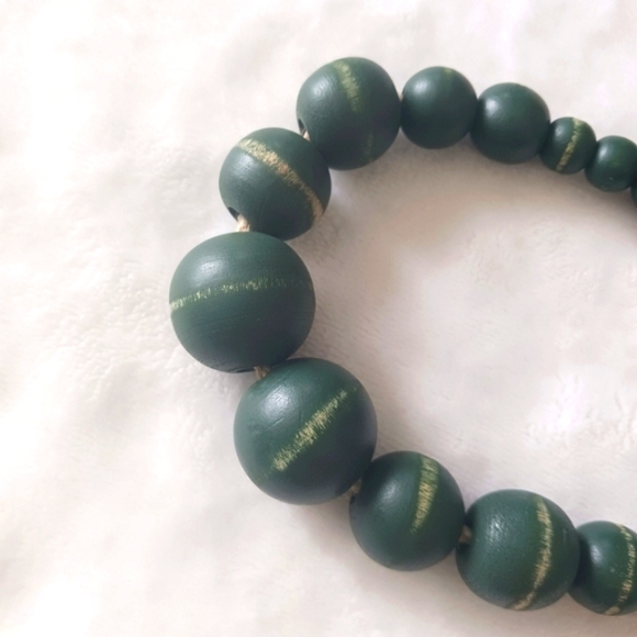 Boho Wooden Round Bead Garland w/ Jute Tassels - Picture 6 of 13